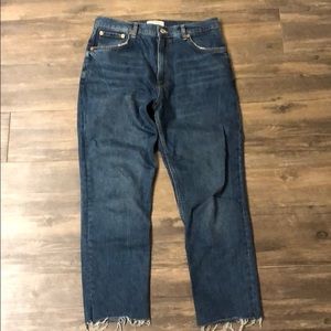 Cropped Zara Boyfriend Jeans Raw Hem Size 4/6